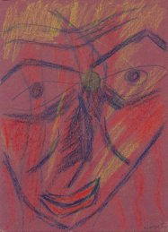 Retrato de LM. 34 × 68 Ceras sobre cartón de MJ Romero Nicieza, 1986. Cortesía de Ons Gallery, Palo Harto, USA